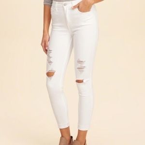 Hollister high rise super skinny white jeans